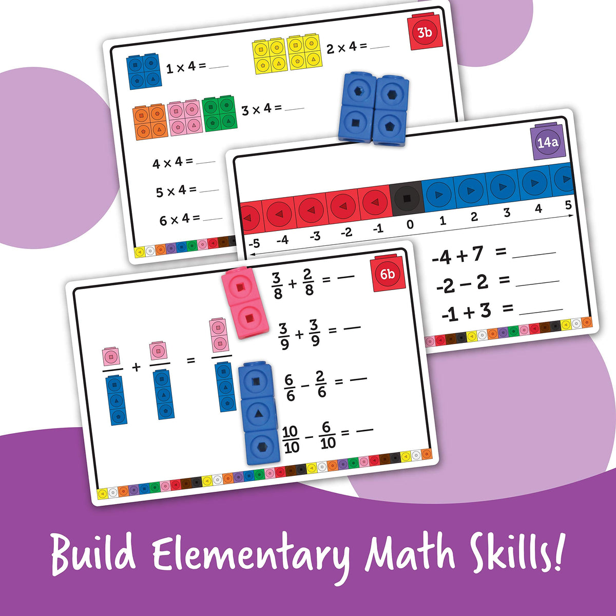 Learning Resources MathLink Cubes Elementary Math Activity Set - Math Manipulatives for Elementary School, 1st Grade Learning & Education Toys, Counting Blocks for Classroom Centers and Homeschool