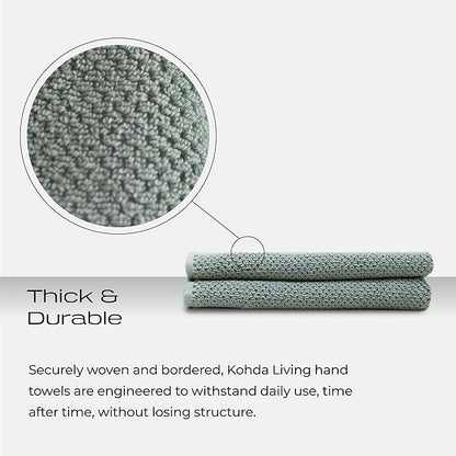 Luxury Silver-Infused Sage Green Hand Towels 2-Pack, 23.6"x17.7"