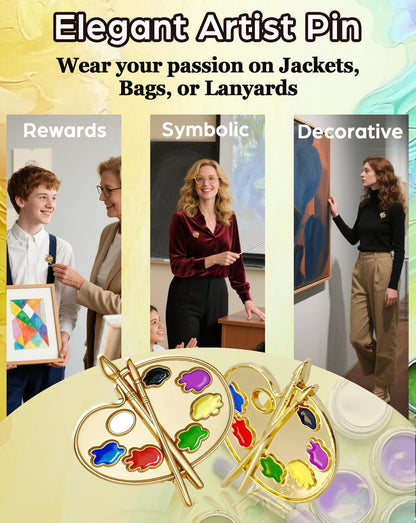 24 PCS Enamel Pin Bulk - Art Supplies, Enamel Pin Making Kit, Lapel Pins for Art Lovers, Classmates, Teachers & Graduation Gifts