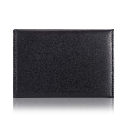 HISCOW Envelope Business Card Case with Magnet Closure - Italian Calfskin (Black)