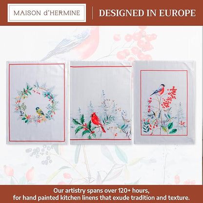 Maison d' Hermine Kitchen Towels Set of 3 100% Cotton 20" x 27.5" Reusable
