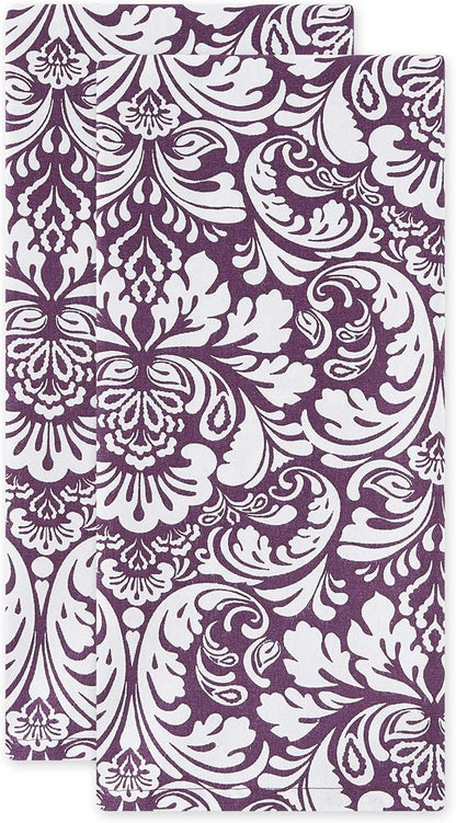 DII Cotton Dish Towel Set Damask Print