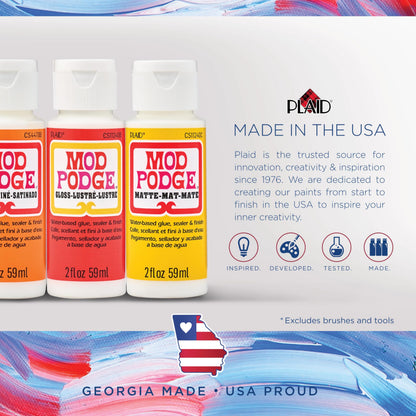 Mod Podge, Essential Decoupage Kit, Featuring 8 Formulas and 10 Tools, Perfect for DIY Arts and Crafts Projects