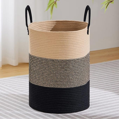 VIPOSCO Large Laundry Hamper, Tall Woven Rope Storage Basket