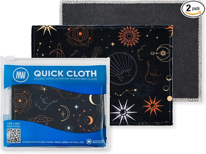 Quick Cloth Microfiber Glasses Cleaning Cloths – 5x7, 2 Pack