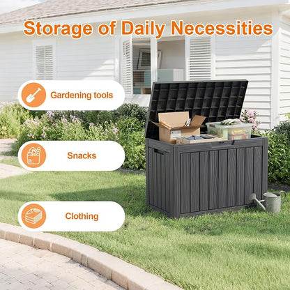50 Gallon Package Delivery Boxes for Outside, Package Delivery Box with Lockable Secure, Waterproof for Garden, Backyard, Patio & Lawn, Black