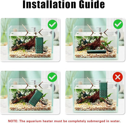 500W Smart Aquarium Heater Submersible with Variable-Frequency Energy Savings, Dual Probes for Leaving Water Automatically Stop, PTC Tech for Overheat Protection, Adjustable for Freshwater, Saltwater