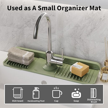 WAFT YEARN 17X5 Inch Silicone Durable Faucet Mat Kitchen Sink Splash Guard