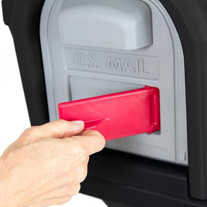 Simplay3 Classic Plastic Residential Mailbox & Post Mount Combo Kit with 2 Access Doors - Light Gray/Dark Gray