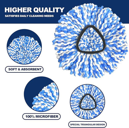 Spin Mop Replacement Head, 3 Pack Mop Replacement Head, Easy Cleaning,