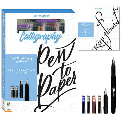 Art Maker Masterclass Collection: Calligraphy Art Kit - Beginner to Advanced Calligraphy - Calligraphy Guide - Calligraphy Equipment - Craft Kits - Arts and Craft for Adults
