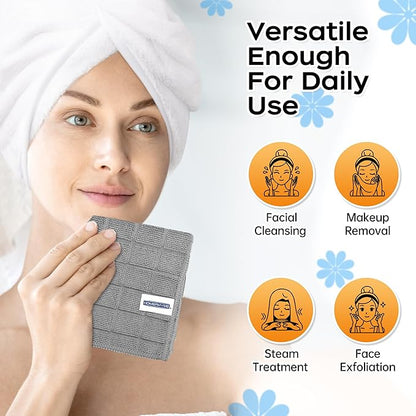 HOMERHYME Microfiber Washcloths, 12 Pack Wash Cloths Face Towels, Soft Lint