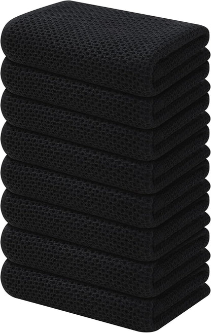 Kitinjoy 100% Cotton Waffle Weave Kitchen Hand Towels