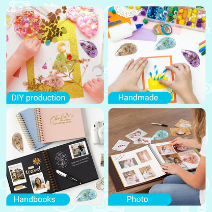 houlishu 8 Pcs Double Sided Tape Roller, Scrapbook Supplies, Double-Sided Adhesive Tape Runner for Wrapping, Paper Handicraft,Crafts Gift Wrap and Arts Projects
