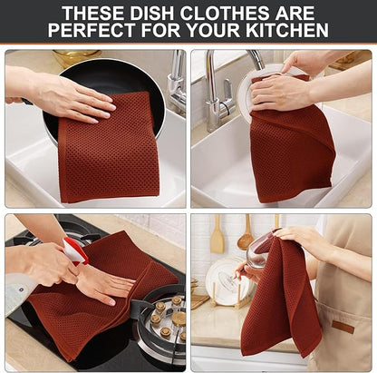 Kitinjoy 100% Cotton Waffle Weave Kitchen Hand Towels