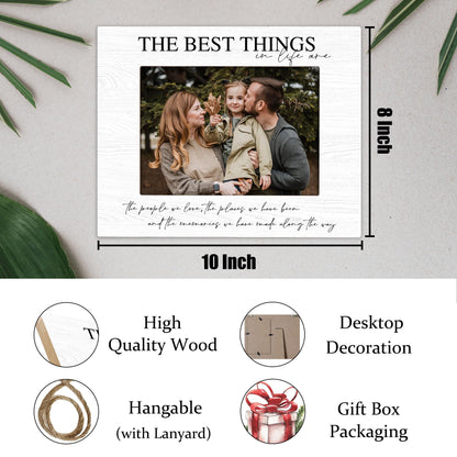 Kneaotoaji Family Picture Frame Gifts - The Best Things in Life Are the People We Love - Friends Wooden Photo Frame 5x7 for Tabletop or Wall Hanging