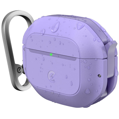Keybudz for Waterproof AirPods 4 Case with Lock - IP68 Waterproof and Dust Proof, Shockproof Protector, Heavy Duty Rugged Protection, Drop Proof Hard Cover for AirPods 4th Gen (Wild Lavender)