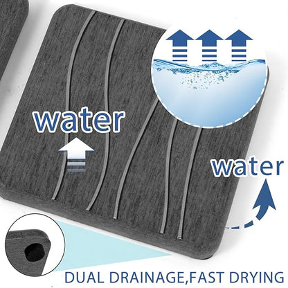 2PCS Water Absorbing Stone Tray, Fast Drying Stone Sink Tray, Water Absorbent