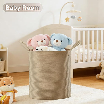 Tall Laundry Basket with Handles, 88L Portable Dirty Clothes Hamper, Boho