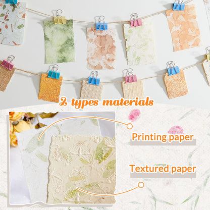 Humyoun 168 Sheets Spring Botanical Embossed Scrapbook Paper, Floral Plant Theme Decorative Craft Paper for Junk Journal, Card Making, Decoupage, Collage and DIY Crafts