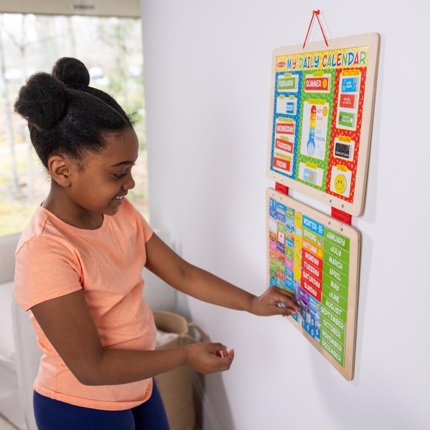 Melissa & Doug My First Daily Magnetic Calendar - Activities Calendar For Kids, Weather And Seasons Calendar For Preschoolers and Kids Ages 3+