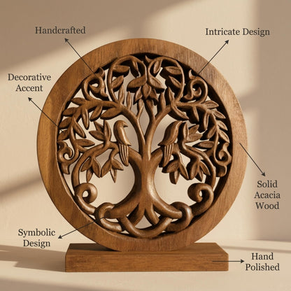 Decozen Solid Wood Tree Sculpture, Gift for Mom, Home Decor, Living Room, Boho, Coffee Table, Centerpiece Table Decorations, Mantle, Bathroom Shelf, Farmhouse, Christmas Decorations, Mothers Day Gifts