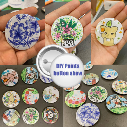 Lymoc 48pcs Button Parts for Badge Maker Machine, 55mm (2.16in) DIY Pin Button for LYMOC Maker Press Machine,Kids Press Badge Punch with Button Parts & Pictures & Circle Cutter