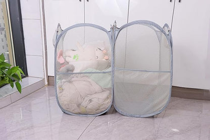 Foldable Mesh Popup Laundry Hamper, Laundry Basket Easy to Open and Fold