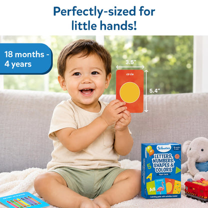 Skillmatics Thick Flash Cards for Toddlers - Letters, Numbers, Shapes & Colors, Montessori Toys, Preschool Learning Activities, Learning Aids, Gifts for Kids Ages 1, 2, 3, 4 Years