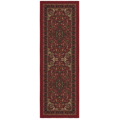 Ottomanson Hallway Runner Rug 20" x 53" Non Slip Oriental Area Rugs Easy to Clean Laundry Rug Runner Durable & Pet Friendly Floor Carpet Runners for Hallways Entryway Living Room Kitchen, Red