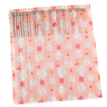 Hysagtek 22 Pcs Knitting Needles Set, 14 Inches Stainless Steel Straight Single Pointed Knitting Needle Kit Metal Knitting Kit in Different Sizes 2.0mm to 8.0mm, with Gift Organizer Bag, 11 Pairs