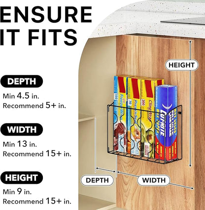 Simple Houseware Wall Door Mount Kitchen Wrap Organizer Rack