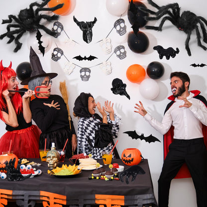 WinnerWhy 38 Pcs Halloween Wall Decor Set, Include Wall Mounted Creepy Reaching Hands Spiders Bats Stickers for Window Door Indoor Outdoor DIY Scary Decorations