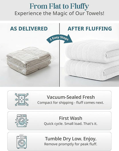 Casa Platino 100% Cotton Luxury Bath Towel Set 8 Pieces