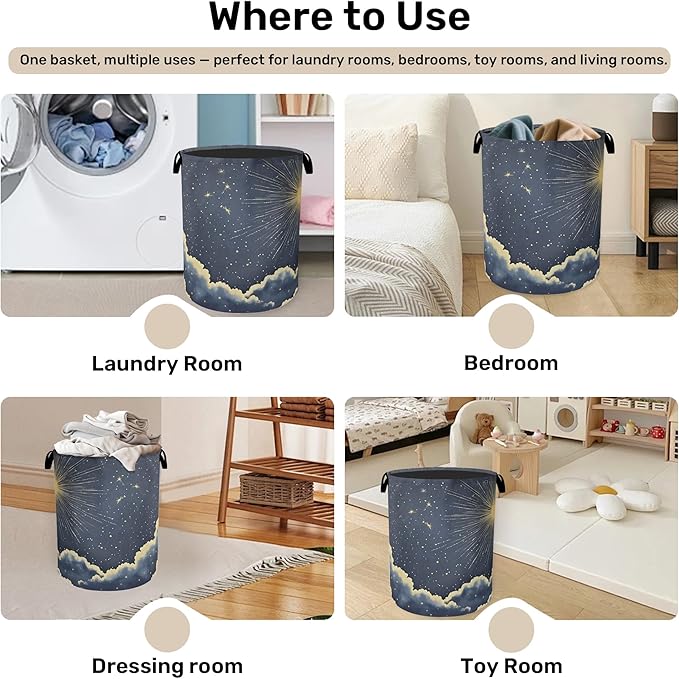 Sun Cloud Gothic Laundry Basket