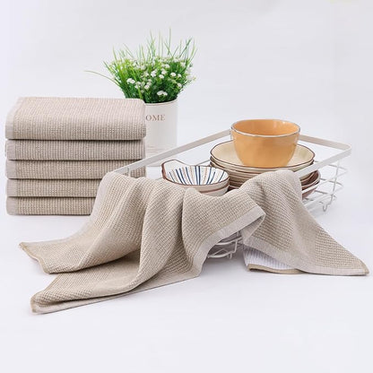 Homaxy Premium Kitchen Towels, Large Cotton Kitchen Hand Towels, Flat and Terry