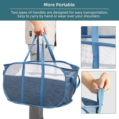Collapsible Laundry Baskets, Tear Proof Pop Up Laundry Hamper
