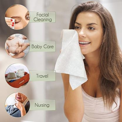 Disposable Face Towel Biodegradable Large Dry Face Wipes 240 Count/4 Box Extra