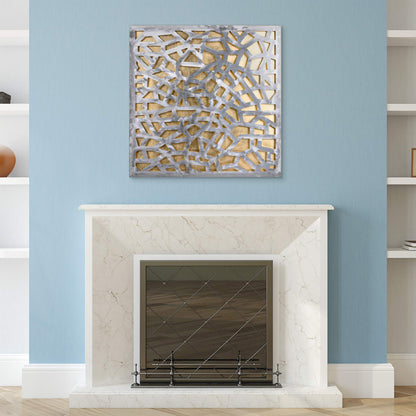 Empire Art Direct Gold Enigma Polished Steel Sculpture Abstract Wall Art with Gold Leaf,Ready to Hang,Living Room, Bedroom ＆ Office (PSL-19308-3232)