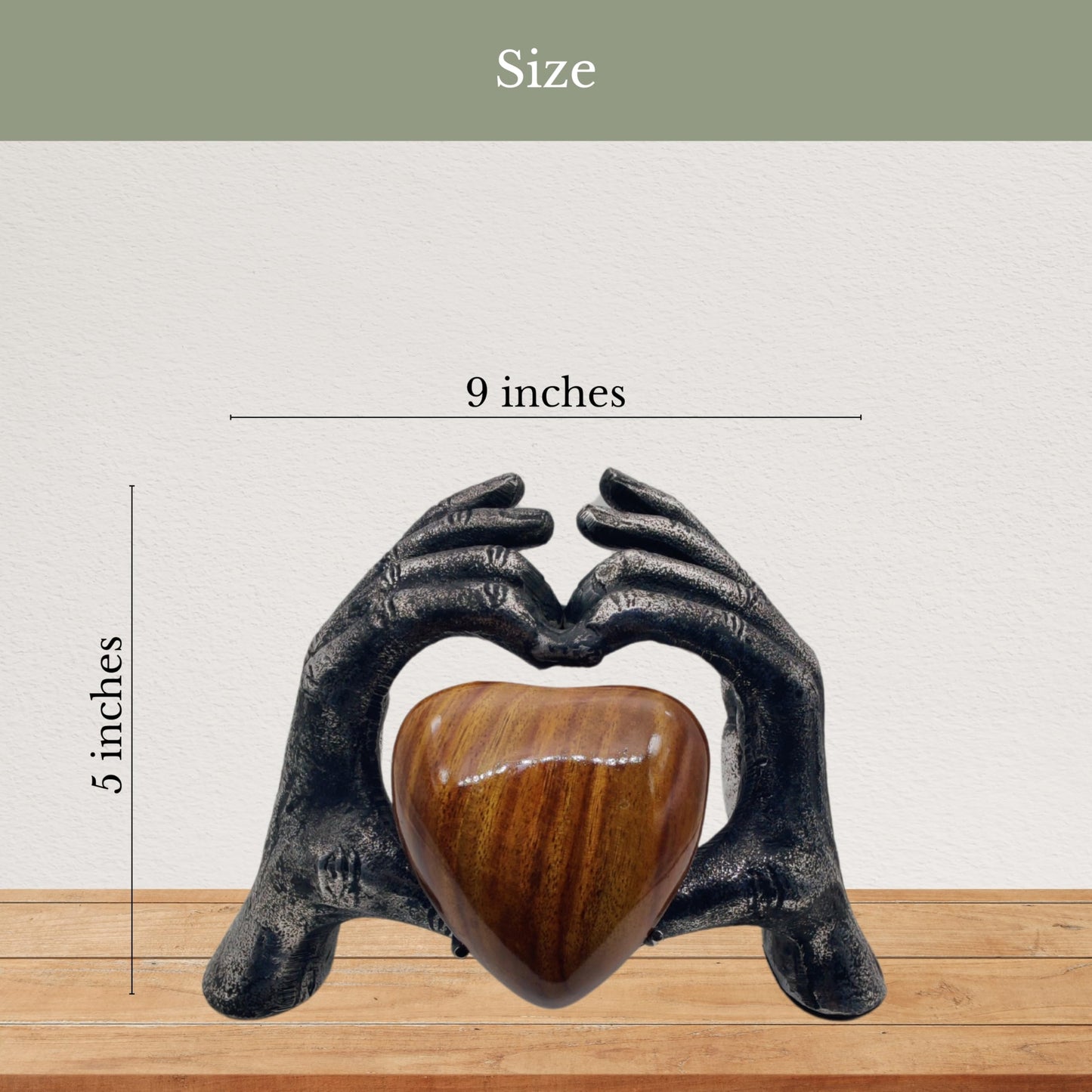 ZAHANAARA Wooden Heart Urn for Ashes Adult Male & Female |Handcrafted Memorial Box for Funeral|Memorial Gifts, Ashes Keepsake | Aluminum Cremation Urns|Unique Tribute in Hands Design - Silver, 3 cu in