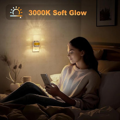 JandCase Night Lights Plug into Wall, Dusk to Dawn Sensor, 3000K Soft White LED, Acrylic Bubble Design, 0-100lm Adjustable Brightness, 2-Pack for Bedroom, Bathroom, Living Room, Hallway