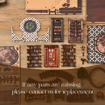 Kaayeewood Book Nook Kit, 3D Wooden Puzzles for Adults, DIY Miniature House Kit for Adults, Booknook with LED Light, Gifts for Family, Friends and Book Lovers, Bookshelf Decor(Wisdom Rings)