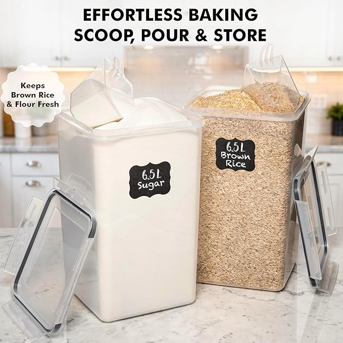 WHITE FEATHER SUPPLIES 2 PC Large Food Storage Containers