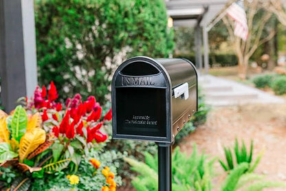 Architectural Mailboxes 8760B-10 Carlisle Postmount Mailbox, Medium, Black