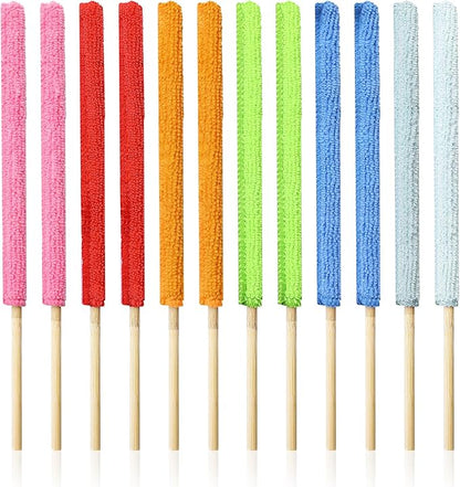 12 Pcs Microfiber Detail Duster Sticks Fan Cleaning Brush Crevice Cleaning Tool