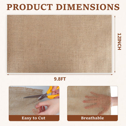 Ztzfacai 15FT x 40" Natural Jute Burlap Fabric, Burlap Cloth for Weed Barrier,DIY Crafts&Party Decor, Burlap Plant Covers Winter Freeze Protection, Burlap Tree Trunk Wrap for Outdoor Shrubs