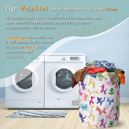 Colorful Dogs Pattern Laundry Basket Foldable