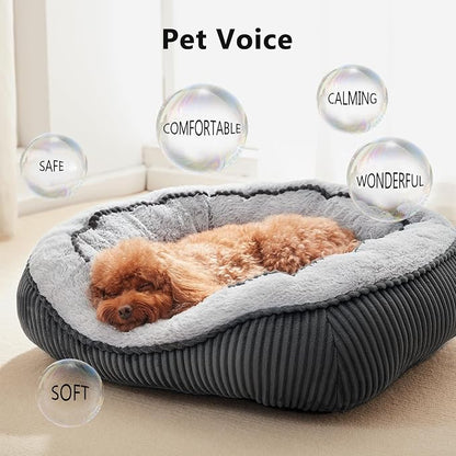 Washable Dog Beds for Medium Dogs, Rectangle Medium Large Sized Dog Bed, Soft Breathable Big Dog Pet Bed, Durable Calming Orthopedic Pet Bed with Anti-Slip Bottom, L(30"x24"x9")