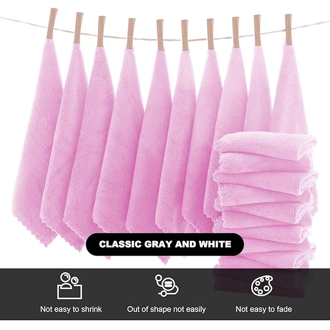 MOONQUEEN Microfiber Facial Cloths Fast Drying Washcloth 12 Pack