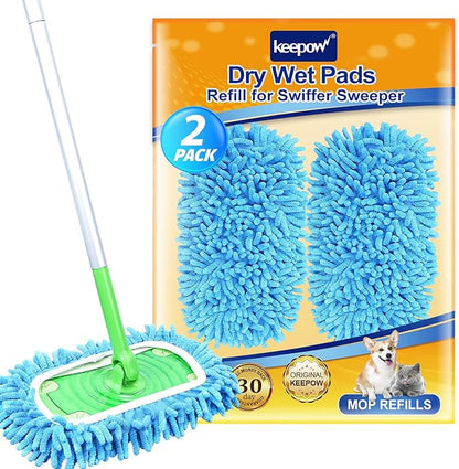 KEEPOW Reusable Microfiber Mop Pads Compatible